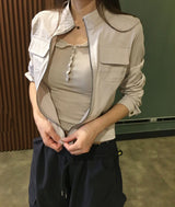 [ autumn jacket ] britt buckle & matte slim jk