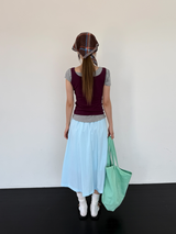 double waist pleats skirt