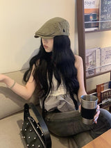 Stud newsboy flat cap
