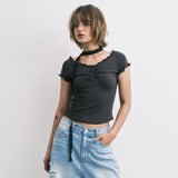 lace sc t (dark grey)