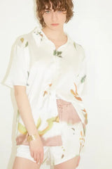 Leaf Satin Short Pants