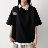 ロマインカラーリングスナップカラーショートスリーブTシャツ