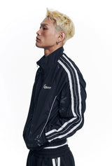 Dirty Nylon Piping Track Jacket - Black