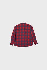 SILVER BUTTON CHECKED  SHIRT IN RED