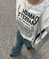 マーケッツドットグラフィックTシャツ_アイボリー