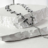 Array light cross necklace_silver