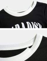 パラダイスサイドカッティングクロップドTシャツ