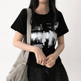 E-Tionレタリング半袖Tシャツ