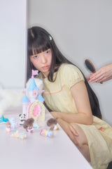 ワンボタンミニドットドレス (YELLOW)