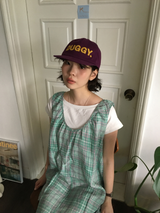 ハウンドトゥース チェック ミディ ドレス(2color)