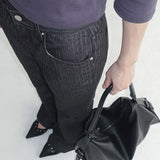 [Adbon] Herringbone Bootcut Cotton Pants - 3color