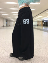 ピンボ レタリング フォールディング ワイド バンディング スウェットパンツ