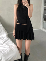Dice Flared Mini Skirt (2 colors)