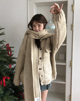 [wool20%] エリーぼかしウェービングマフラー