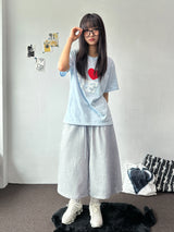 Bumby Printed Embroidered Wide Bermuda Shorts 3color