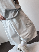 Back Square Cargo Rivet Bermuda 3 Color