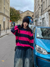 Font Stripe Cable Knit