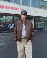 BOD High-neck Leather Jacket