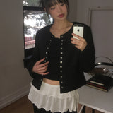 Into wool frill wrap skirt