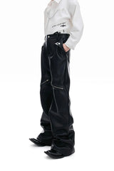 Matte Leather Zip Pants