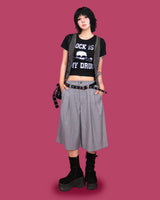 striped bermuda pants (belt set / 2color)