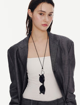 26SS★ [Premium Plating] Etreve AB(W) Knot Double Big Wave Necklace
