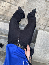 No.1746 FBFセミフレアブラックパンツ