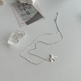rri バレエコア  Silver925 シルバーリボン 淡水パール 2WAYゲストルックネックレス
