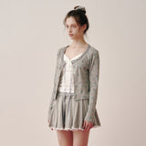 Ribbon Tie Cardigan (Grey)