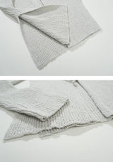Side slit ribbed lace-up knit