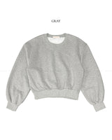 Burnt Overfit Balloon Crop Sweatshirts 4C