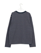 [unisex] Cadence Over Fit Stripe Color Matching Long Sleeve Tee