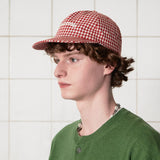 LOGO GINGHAM CHECK CAP / RED
