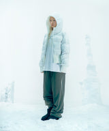 Reversible Check Padded Jacket / Ivory