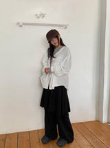 26SS★ [BAONHAUS] Langmel Banding Layered Skirt Pants