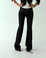 Cold stud skinny bootcut jeans