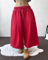 Graff Hot Star Letter Tattoo Patch Wide Balloon Bermuda Shorts