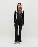 Sheer Layering Pants _ NAVY