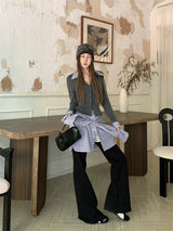Stripe Collar Burton Long Sleeve Cardigan