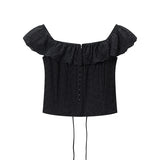 Liora Eyelet Ruffle Blouse