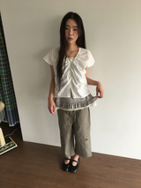 ウィング ドット シャーリング ブラウス (2color)