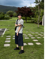 Moment Check Roll-Up Short Sleeve Cardigan