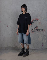 HIERARCHY STUDIOS TYPEWRITER - ブラックビジランテオーバーサイズTシャツ