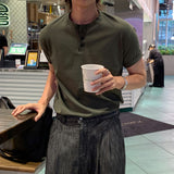 [1+1] LMN ファーストマッスルフィットアイスブントヘンリーネック半袖Tシャツ (10 colors)