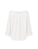 Elowen Open Collar Wide Cuff Long Sleeve Shirt White