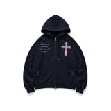 Nickel 26 Cross Floral Hoodie Zip-Up