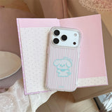 Minimal Animal Stripe Clear Soft iPhone Case (iPhone 13–17 Series)