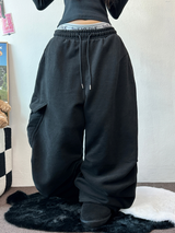 アンバランスドカーゴヒップパッチロングパンツ🤍🩶🖤3カラー
