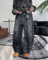 Lowell Layered Cargo Denim Pants