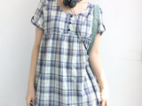 pastel checkered cotton dress